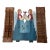 1940s Peter Hunt Style Blue Painted Wood Angel Window Shutters For Sale