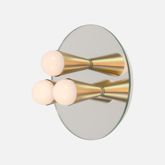 Souda Echo 3 Sconce, Brushed Brass & Mirrored Glass, by Souda For Sale - Image 4 of 6