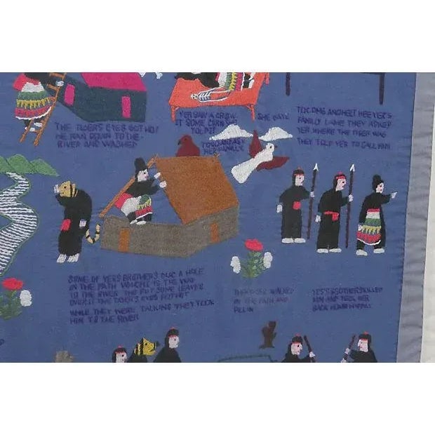 Traditional Framed Story Quilt For Sale - Image 4 of 7