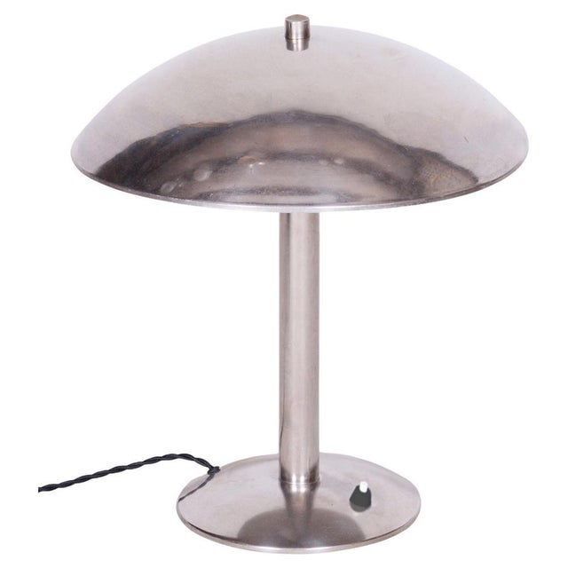 Czech Bauhaus Table Lamp in Chrome-Plated Steel attributed to Napako, 1930s For Sale - Image 10 of 10