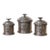 1930s French Pewter Floral Canisters, Set of 3 For Sale