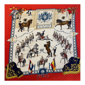 Hermès Plisee Silk Scarf “escuela Andaluza” 1996