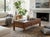 1970s Vintage Natural Wood Pattern Rectangular Drawers Low Coffee Table For Sale - Image 5 of 13