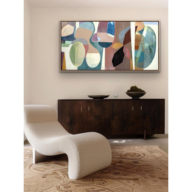 Celadon Large Abstract Painting Titled: Privvy For Sale - Image 8 of 10