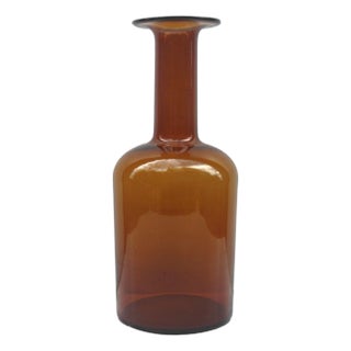 “Gulvasa” Glass Vase by Otto Bauer for Holmgaard Sweden circa 1950 For Sale