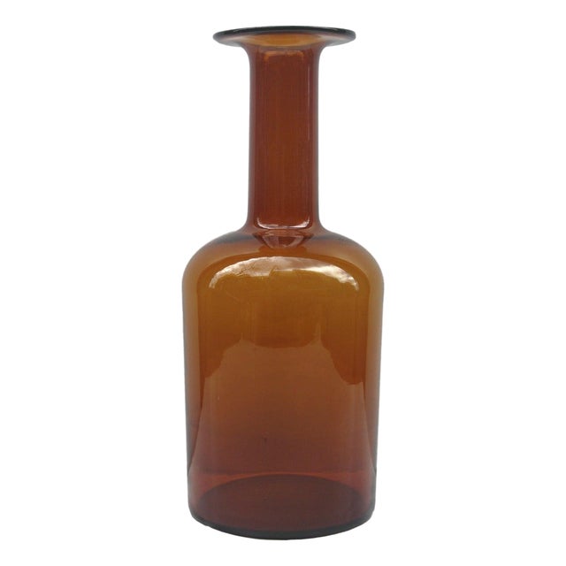 “Gulvasa” Glass Vase by Otto Bauer for Holmgaard Sweden circa 1950 For Sale