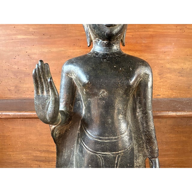 Burmese Artist, Mandalay Style Standing Buddha, Early 20th Century, Bronze For Sale - Image 6 of 15