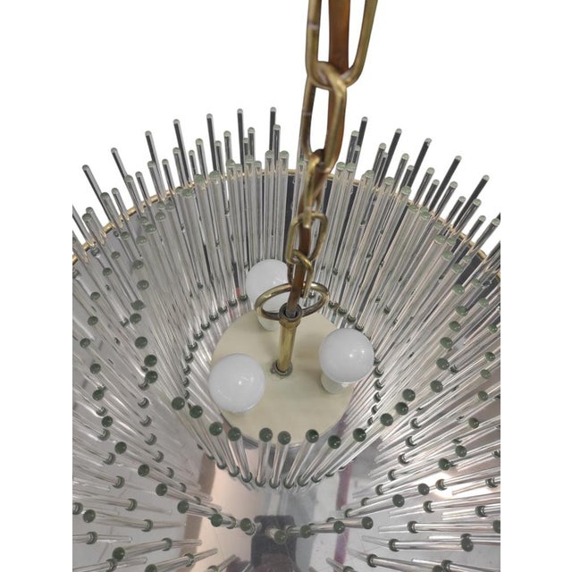 Gold Suspension Chandelier by G. Sciolari, 1970s For Sale - Image 8 of 12