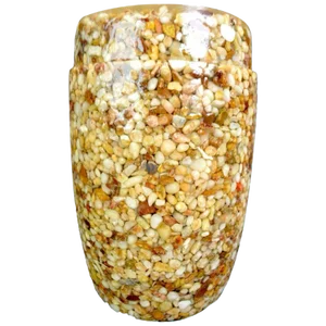 Lucite Resin With Stone Inclusion Covered Jar