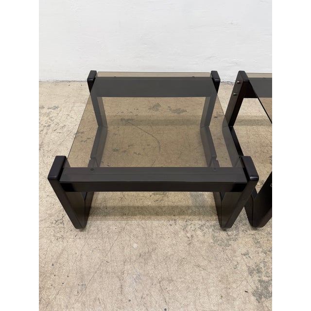 Percival Lafer Mp-97 Rosewood and Smoked Glass Side Tables, 1970s - A Pair For Sale - Image 10 of 17