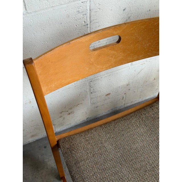 Set of 3 Vintage Danish Modern Dining Chairs in Beech With Textured Upholstery For Sale - Image 9 of 10