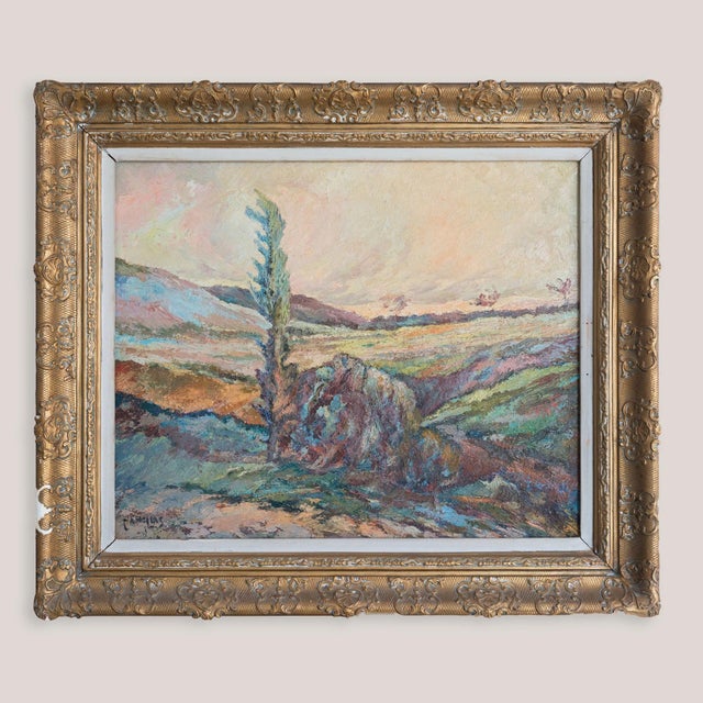 Unknown, Expressionist Landscape, 1950s, Oil on Canvas, in Very Good conditions. Designed 1950 to 1959