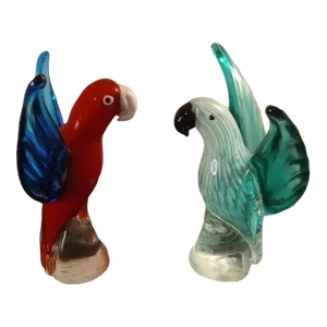 1990s Art Glass Soaring Toucan Sculptures