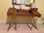 Brown Vintage 1970's Drexel Oxford Square Campaign Style Desk Faux Brass Legs For Sale - Image 8 of 11