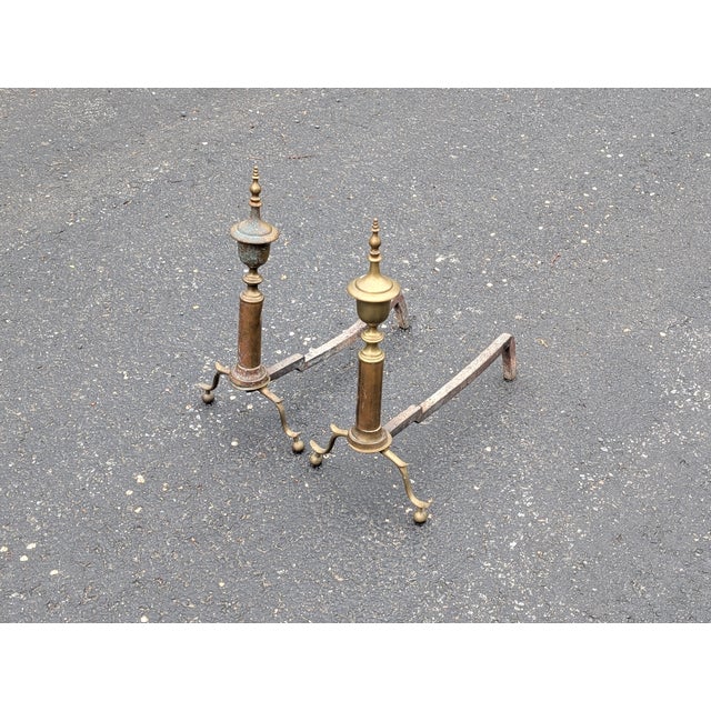 1950s Pair of French Style Iron Andirons For Sale In Washington DC - Image 6 of 8