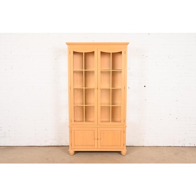 Ethan Allen Arts & Crafts Shaker Maple Lighted Bookcase Cabinet For Sale - Image 12 of 12