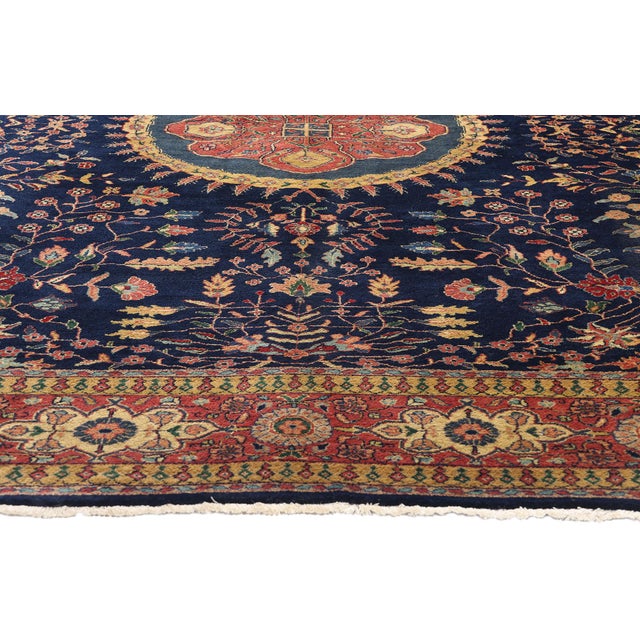Vintage Indian Sarouk Rug - 07'11 X 09'08 For Sale - Image 4 of 9