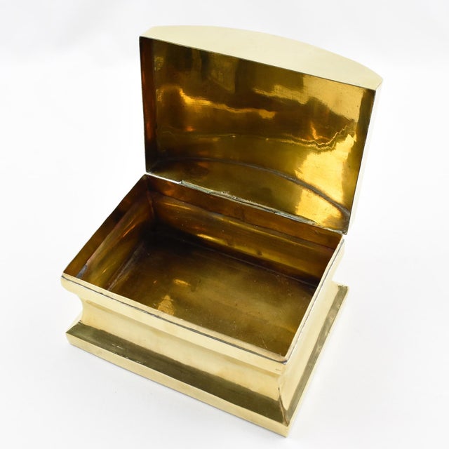 Metal Modernist Brass Urn, Box or Tea Caddy, circa 1960 For Sale - Image 7 of 9