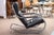 Mid 20th Century Milo Baughman for Dia Black Leather and Tubular Chrome Vintage Rocker & Ottoman For Sale - Image 5 of 11