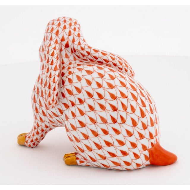Herend Herend Fishnet Porcelain Rabbit Figurines, 2 For Sale - Image 4 of 12