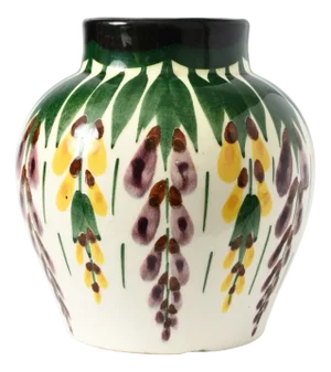 German Hand-Painted Vase from Alfred Lohse, 1920s