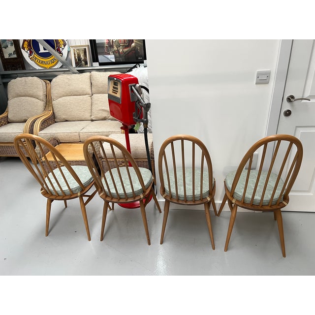 Blonde High Hoop Dining Chairs from Ercol, 1970s, Set of 4, in Very Good conditions. Designed 1960 to 1969 This piece has...