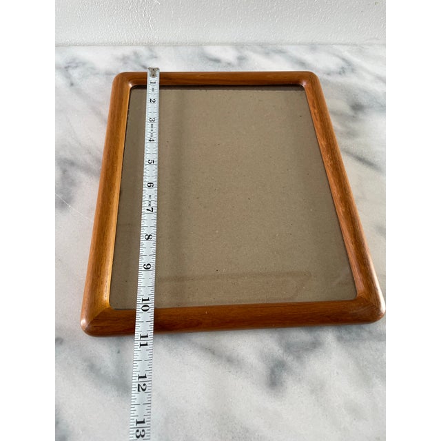 Brown Vintage Danish Modern Style Teak Wood Picture Frame For Sale - Image 8 of 8