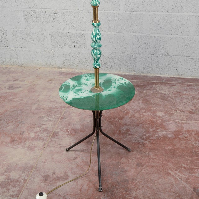 Ceramic and Glass Floor Lamp, 1950s For Sale - Image 11 of 18