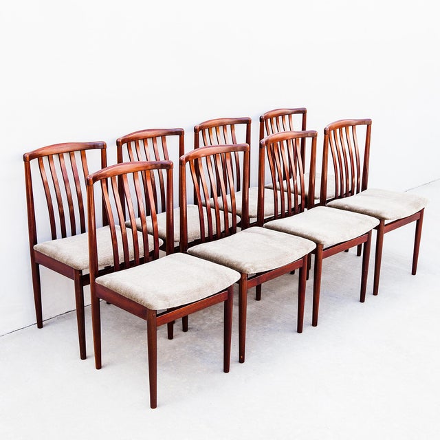 Wood Vintage Danish Modern Slat Back Dining Chairs by Vamdrup For Sale - Image 7 of 12