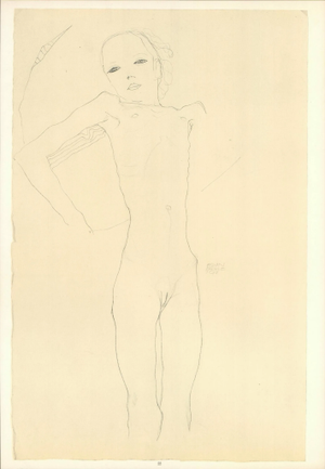 Egon Schiele Lithograph 22 Nude Girl 1968
