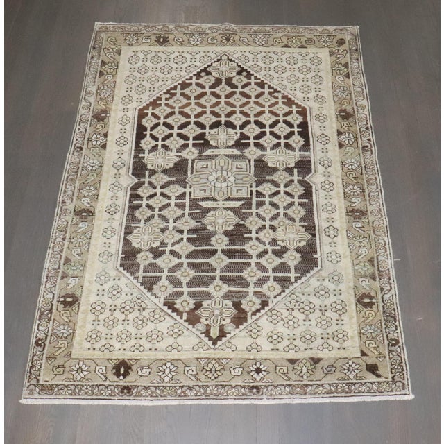 Zabihi Collection Brown Persian Malayer Small Rug For Sale - Image 9 of 10