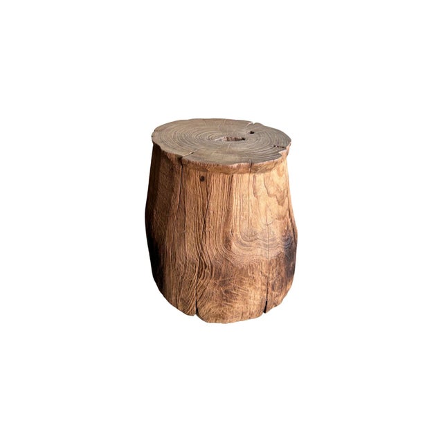 1970s 1970s Aged Javanese Teak Wood Side Table – Sculptural Organic Pedestal For Sale - Image 5 of 8