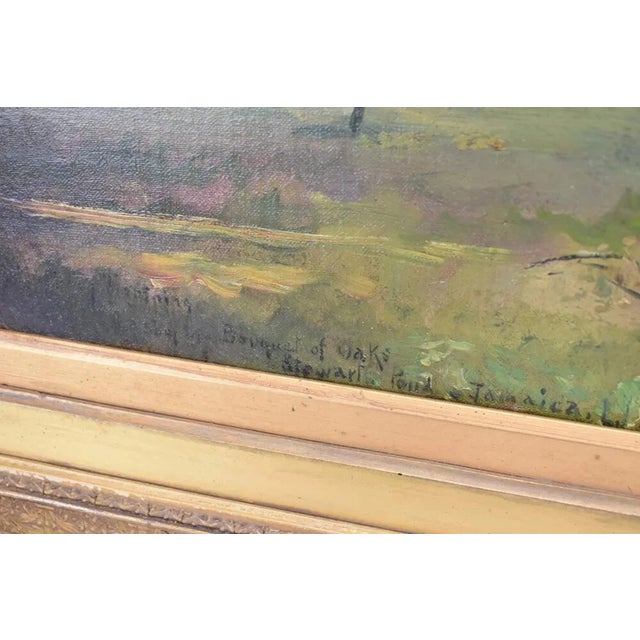 1892 Antique Charles Henry Miller Oil on Board Marsh Landscape Painting Realism For Sale In New York - Image 6 of 12