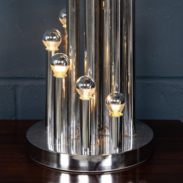 Vintage Italian Chrome Multi-Light Table Lamp from Reggiani, 1970s For Sale - Image 14 of 18