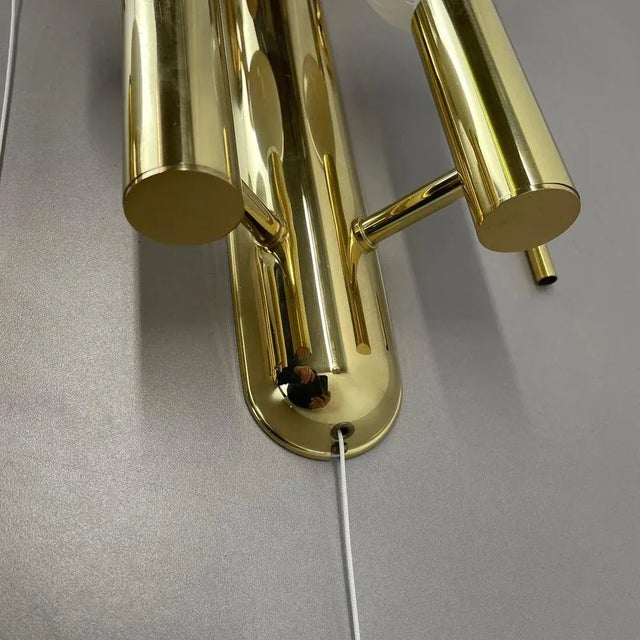 Space Age Brass Wall Lights from Sölken Lights, Germany, 1980s, Set of 2 For Sale - Image 13 of 18