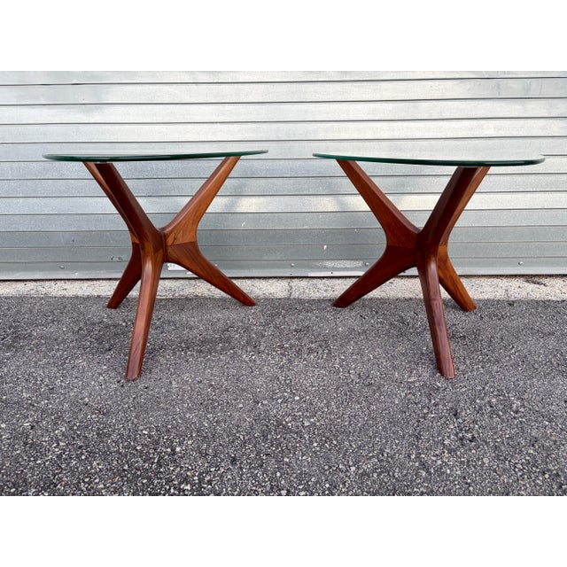 Wood A Pair of Vintage Mid Century Modern Adrian Pearsall for Craft Associates Side Tables . Circa 1960s For Sale - Image 7 of 18