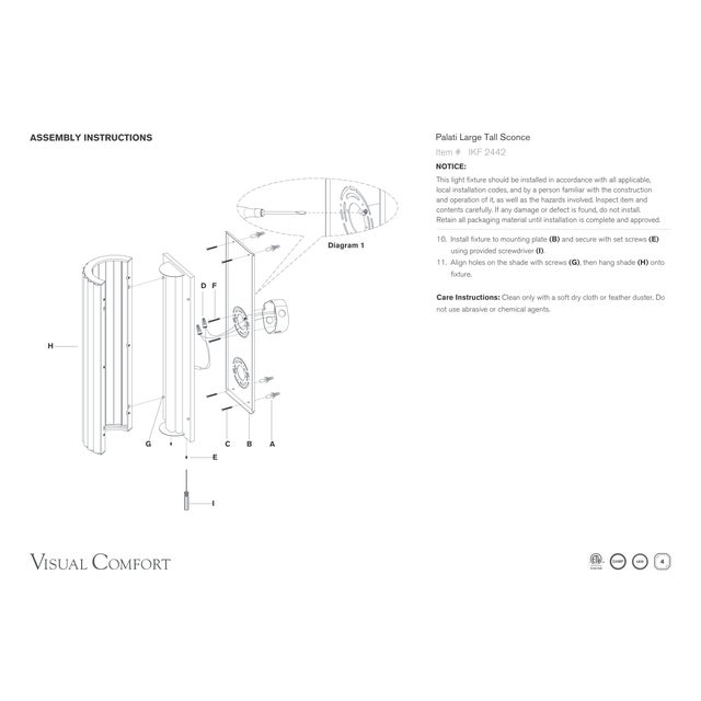 Visual Comfort Ian K. Fowler for Visual Comfort Signature Palati Large Tall Sconce in Polished Nickel with Linen Shade For Sale - Image 4 of 4