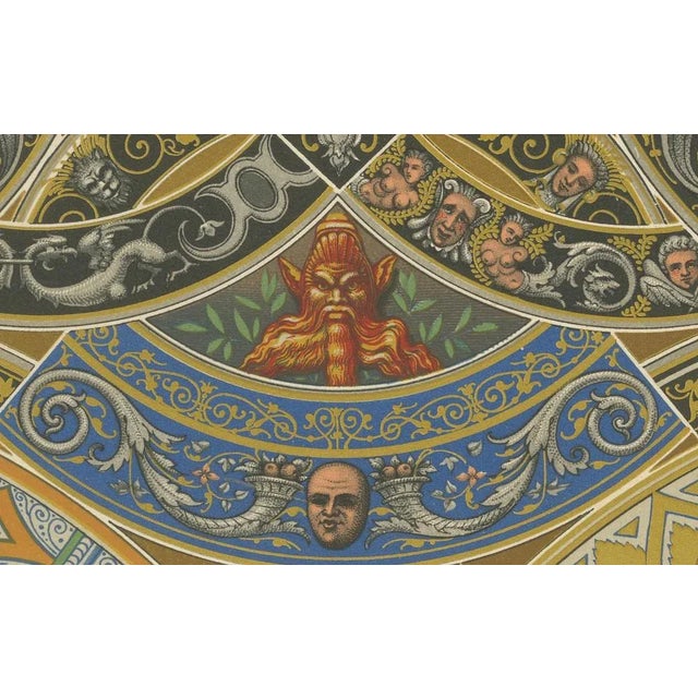 Renaissance Ceiling Ornament – Antique Chromolithograph, Pl. LIX This richly detailed chromolithograph, Plate LIX from...