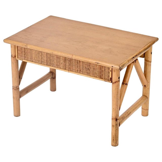 French Riviera Nightstand in Rattan, Bamboo and Wood, Italy, 1970s For Sale - Image 12 of 12