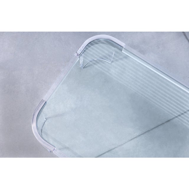 Vintage Chrome and Lucite “Waterfall” Coffee Table by Charles Hollis Jones For Sale - Image 11 of 12