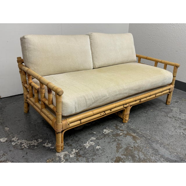 Mid-Century Modern Vivai Del Sud for Wicker Works Italian Bamboo Sofa, Vintage For Sale - Image 3 of 12