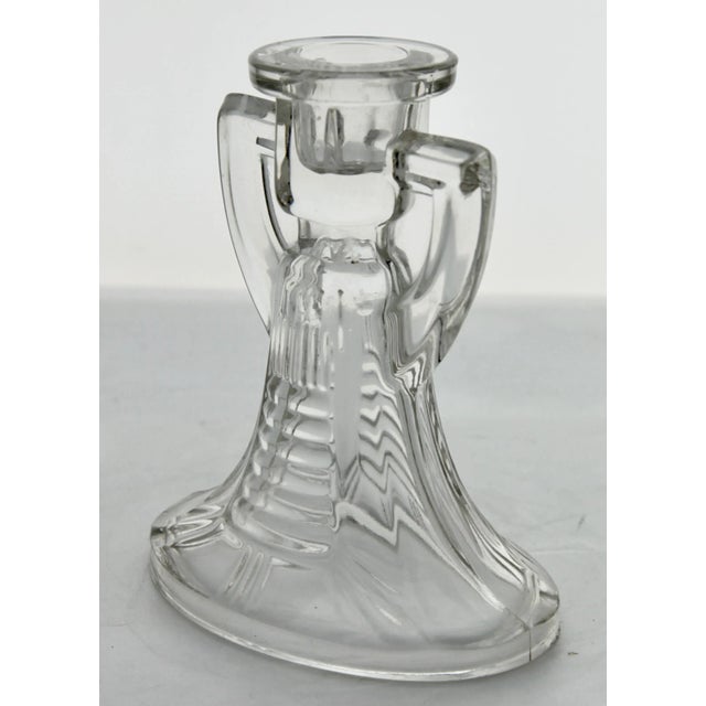 Glass Luxval Victoria Candlesticks by Graffart & Delvenne for Val Saint Lambert, Set of 2 For Sale - Image 7 of 9