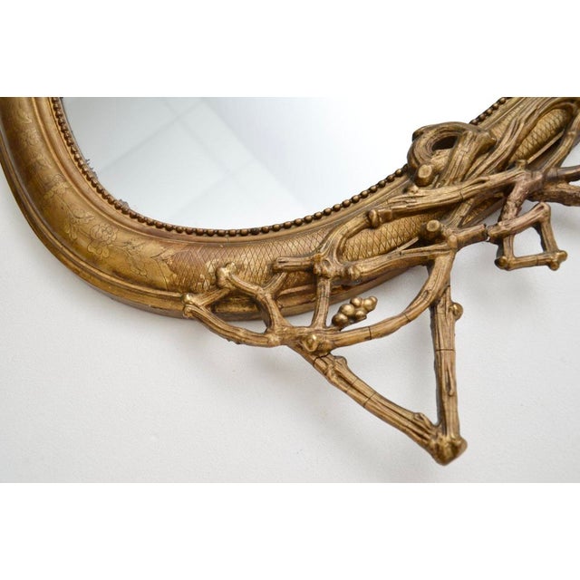 Mid 19th Century Antique Italian Giltwood Mirror, 1860s For Sale - Image 5 of 10