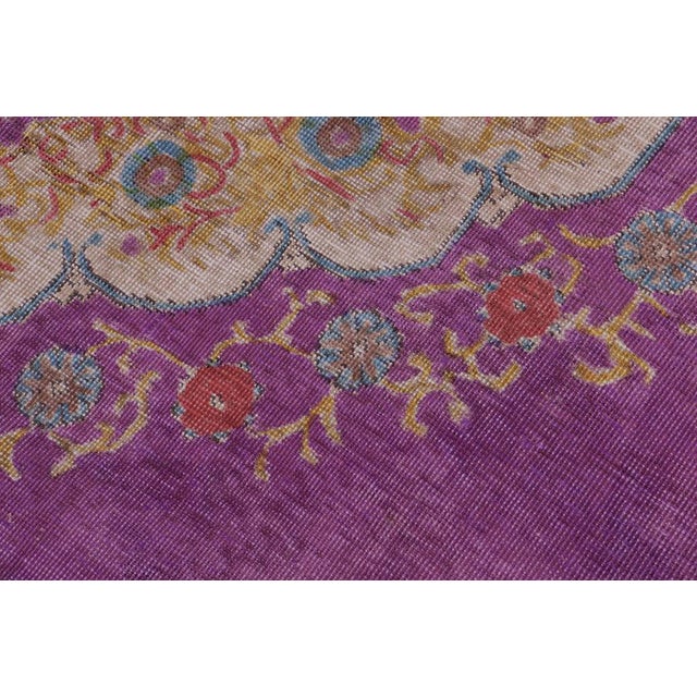 Textile 1990's Vintage Light Purpl/Yellow Wool Rug - 9'5'' X 12'0'' For Sale - Image 7 of 10