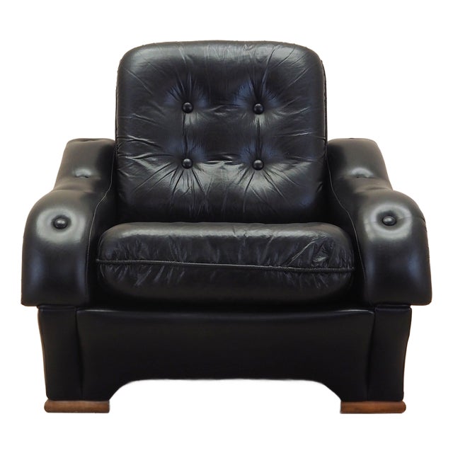 Italain Black Armchair, 1980s For Sale