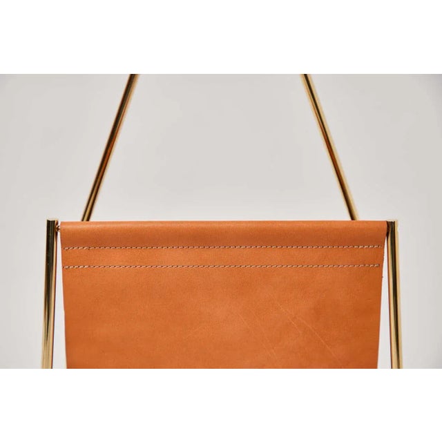 Not Yet Made - Made To Order Carl Auböck Model #3808 Brown Leather and Brass Magazine Rack For Sale - Image 5 of 12