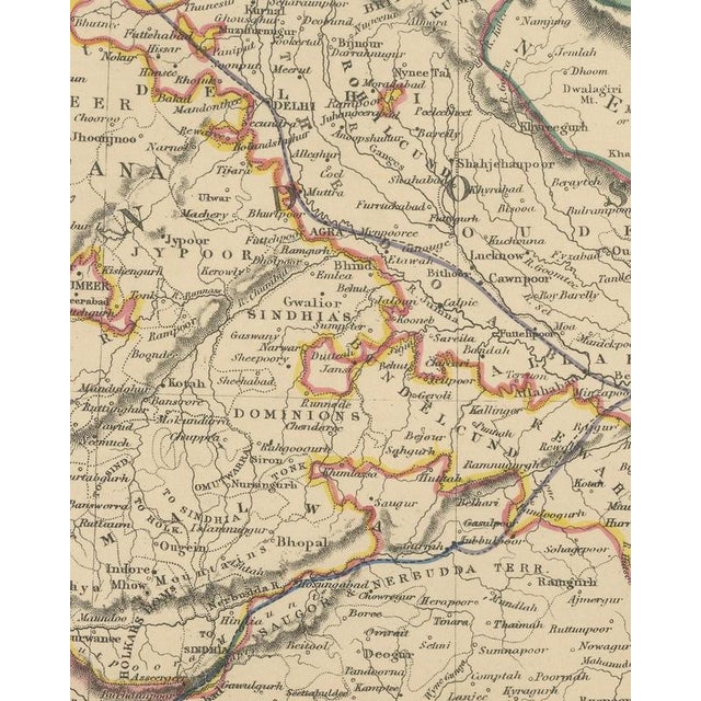 Antique Map of India with Railways Sanctioned by the East India Company, 1858 For Sale - Image 4 of 9
