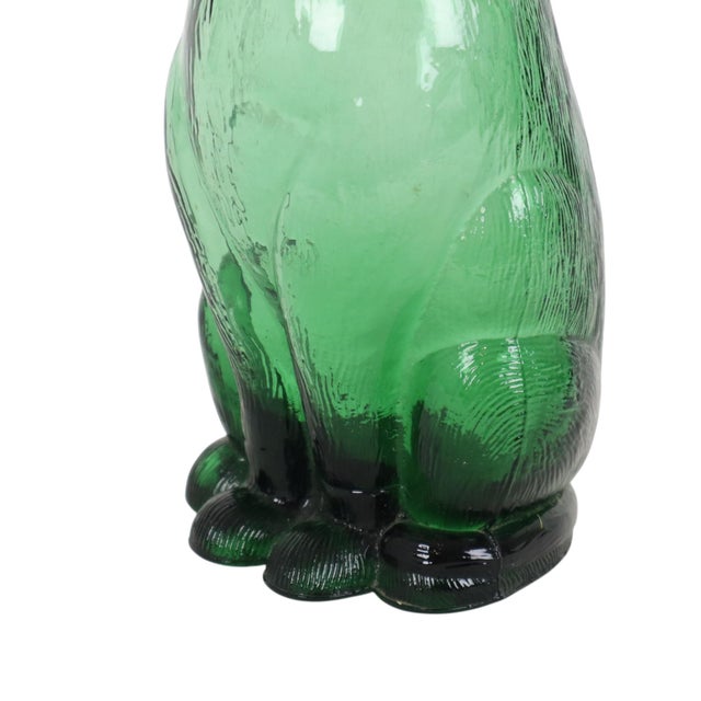 Green Large Green Glass Cat Decanter, Empoli, Italy, 1960s For Sale - Image 8 of 16