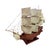 Coastal Large Handcrafted Wooden Three-Masted Sailing Ship Model With Cloth Sails For Sale - Image 3 of 12