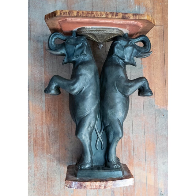 Early 20th Century Early 20th Century French Art Deco Onyx Marble and Spelter Elephant Table by Pierre Sega For Sale - Image 5 of 18